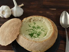 Часниковий суп у хлібі